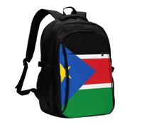 SXZVVBN Flag of South Sudan Travel Laptop Rucksack With USB Port | Mens Womens Computer Bag Featuring Charging Cable Anti Theft Pockets For Business Commuting Trips
