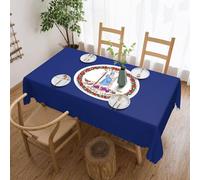 SXZVVBN Flag of Virginia Rectangle Tablecloth 54x72in, Scalloped Edge Water Resistant Polyester Cloth for 4-6 Seater
