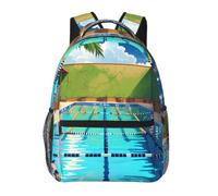 SXZVVBN Flamingo and swimming pool Casual Campus Laptop Rucksack to Study