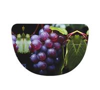 SXZVVBN Fresh Grapes Flannel Half Moon Door Mat For Indoors