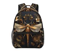 SXZVVBN Gold Exquisite Dragonfly Casual Campus Laptop Rucksack to Study