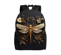 SXZVVBN Gold Exquisite Dragonfly Water Resistant 600D Backpack Lightweight Commuter Travel Rucksack Daypack Men Women