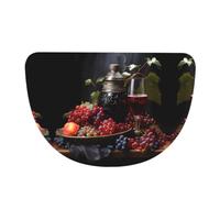 SXZVVBN Grapes and Wine Flannel Half Moon Door Mat For Indoors