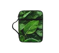 sxzvvbn Green Leaf Nature Water-Resistant Bible Tote Bag with Pocket, Large Journal Cover Case for Church Travel