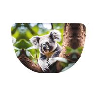 SXZVVBN Happy Cute koala Flannel Half Moon Door Mat For Indoors