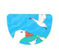 SXZVVBN happy white goose Flannel Half Moon Door Mat For Indoors