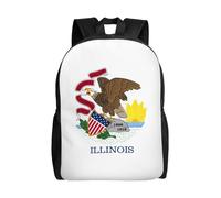 SXZVVBN Illinois State Flag Water Resistant 600D Backpack Lightweight Commuter Travel Rucksack Daypack Men Women