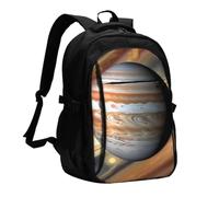 SXZVVBN Jupiter Landscape Travel Laptop Rucksack With USB Port | Mens Womens Computer Bag Featuring Charging Cable Anti Theft Pockets For Business Commuting Trips