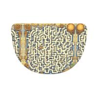SXZVVBN Labyrinth Treasure Map Flannel Half Moon Door Mat For Indoors