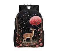 SXZVVBN Lost Deer in the Flowers Water Resistant 600D Backpack Lightweight Commuter Travel Rucksack Daypack Men Women