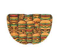 SXZVVBN many cute burgers Flannel Half Moon Door Mat For Indoors