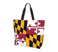 SXZVVBN Maryland State Flag Lightweight Large Tote Bag for Women Waterproof Polyester Shoulder Shopper for Commuting Work Shopping