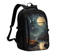 SXZVVBN Moon Stars and Planets Travel Laptop Rucksack With USB Port