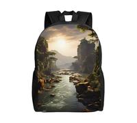 SXZVVBN mountains and rivers Water Resistant 600D Backpack Lightweight Commuter Travel Rucksack Daypack Men Women