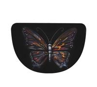 SXZVVBN Mystery Butterfly Flannel Half Moon Door Mat For Indoors