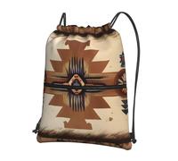 sxzvvbn Native American Patterns Outdoor Drawstring Rucksack Waterproof Lightweight Gym Bag with Front Pocket & Internal Zip Pouch for Travel Sports
