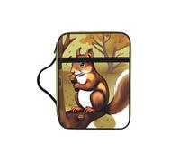 sxzvvbn Nut-Eating Squirrel Water-Resistant Bible Tote Bag with Pocket, Large Journal Cover Case for Church Travel