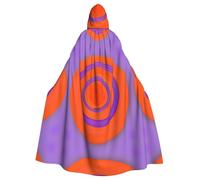 sxzvvbn Orange circle centre Hooded cape, unisex, suitable for Halloween, Christmas parties, and stage costumes.