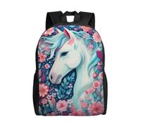 SXZVVBN Paper-cut style unicorn Water Resistant 600D Backpack Lightweight Commuter Travel Rucksack Daypack Men Women