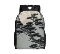 SXZVVBN Pine tree under the moon Water Resistant 600D Backpack Lightweight Commuter Travel Rucksack Daypack Men Women