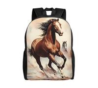 SXZVVBN Prancing Brown Horse Water Resistant 600D Backpack Lightweight Commuter Travel Rucksack Daypack Men Women