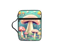 SXZVVBN Pretty Little Mushrooms Water-Resistant Bible Tote Bag with Pocket, Large Journal Cover Case for Church Travel