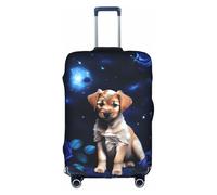 sxzvvbn Puppy Blue Rose M Elastic Suitcase Protector Double Sided Zip Luggage Cover for Travel Business 18-32in