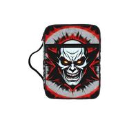 sxzvvbn Red and Black Evil Ghost Water-Resistant Bible Tote Bag with Pocket, Large Journal Cover Case for Church Travel
