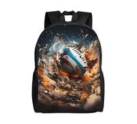 SXZVVBN Rugby on Fire Water Resistant 600D Backpack Lightweight Commuter Travel Rucksack Daypack Men Women