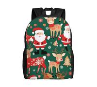 SXZVVBN Santa Claus and Christmas deer Water Resistant 600D Backpack Lightweight Commuter Travel Rucksack Daypack Men Women