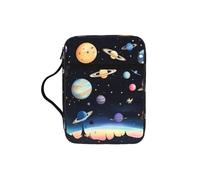 sxzvvbn Saturn Jupiter Earth Water-Resistant Bible Tote Bag with Pocket, Large Journal Cover Case for Church Travel