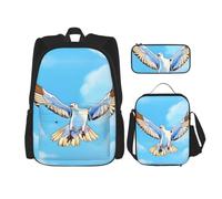 SXZVVBN Seagulls in flight 3 Piece Laptop Backpack Set with Insulated Lunch Bag and Organiser for Work