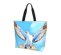 SXZVVBN Seagulls in flight Lightweight Large Tote Bag for Women Waterproof Polyester Shoulder Shopper for Commuting Work Shopping