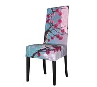sxzvvbn Small pink flowers Retro High-Back Chair Cover Full-Coverage Backrest Chair Removable Dining Chair Protector