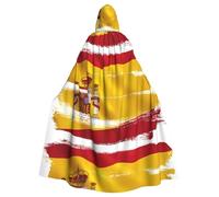 sxzvvbn Spain Flag Hooded cape, unisex, suitable for Halloween, Christmas parties, and stage costumes.
