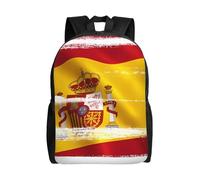 SXZVVBN Spain Flag Water Resistant 600D Backpack Lightweight Commuter Travel Rucksack Daypack Men Women