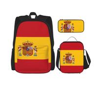 SXZVVBN Spanish flag School Backpack Lunch Box Pencil Set