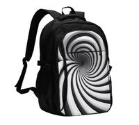 SXZVVBN spiral optical illusion gif Travel Laptop Rucksack With USB Port | Mens Womens Computer Bag Featuring Charging Cable Anti Theft Pockets For Business Commuting Trips