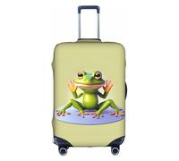 sxzvvbn The Funny Frog Doing Yoga XL Elastic Suitcase Protector Double Sided Zip Luggage Cover for Travel Business 18-32in