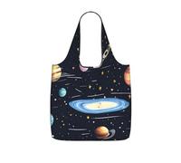 sxzvvbn The Solar Family Reusable Shopping Bags Foldable Lightweight Travel Tote, 25L Capacity Compact Pouch for Grocery Work Weekend Adventures