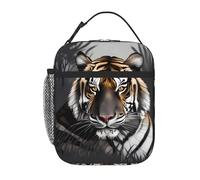 sxzvvbn Tiger at Rest Insulated Lunch Bag for Work, Thermal Cooler Lunch Box with Buckle Handle - Front Pocket