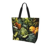 SXZVVBN Tropical Rainforest Palm Leaves Lightweight Large Tote Bag for Women Waterproof Polyester Shoulder Shopper for Commuting Work Shopping