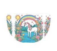 SXZVVBN Unicorns by the river Flannel Half Moon Door Mat For Indoors