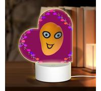 sxzvvbn Valentine's Day Gift for Her Smiley Mango Heart Acrylyic Night Light with Touch Control 3 Colors, USB Bedside Lamp for Mom, Girlfriend, Wife