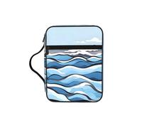 sxzvvbn Waves Lapping at the Rocks Water-Resistant Bible Tote Bag with Pocket, Large Journal Cover Case for Church Travel