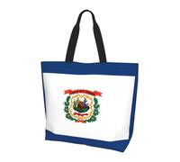 SXZVVBN West Virginia Flag Lightweight Large Tote Bag for Women Waterproof Polyester Shoulder Shopper for Commuting Work Shopping