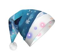 sxzvvbn winter the dolphinAdult plush glowing Christmas hat, led hat, Santa Claus, Christmas Eve