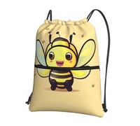 sxzvvbn Yellow bee Outdoor Drawstring Rucksack Waterproof Lightweight Gym Bag with Front Pocket & Internal Zip Pouch for Travel Sports