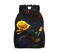 SXZVVBN Yellow Roses Starry Night Water Resistant 600D Backpack Lightweight Commuter Travel Rucksack Daypack Men Women