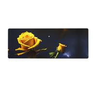 sxzvvbn Yellow Roses Starry NightExtra-large desktop mouse pad, 31.5 * 11.8 inches, gaming mouse pad with anti-slip rubber on the bottom
